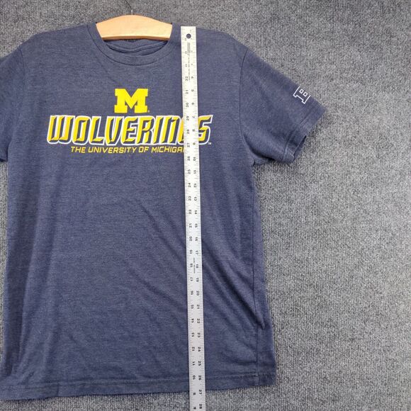 E5 University of Michigan Wolverines Men's T-Shirt Blue Medium Short Sleeve - Picture 9 of 11